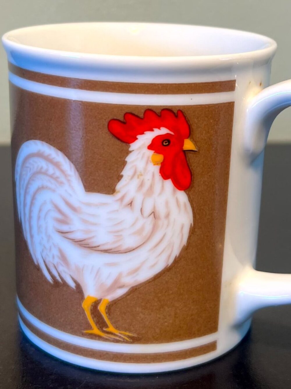 Vintage Curzon Rooster Coffee Mug Stoneware Farmhouse Chicken Cup 9 oz